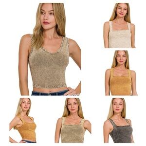 Zenana washed crop tops (multiple sizes & colors)